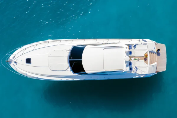 Sarnico 65 top down view for yacht charter in Porto Cervo, Costa Smeralda, Sardinia